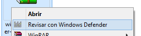 windows 8 windows defender opcion menu desplegable
